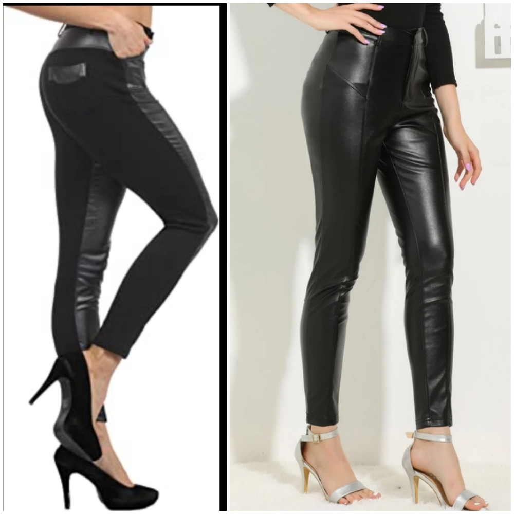 NWT ALLEGRA - K  Women's Skinny    Legging High Waist Faux Leather Pants